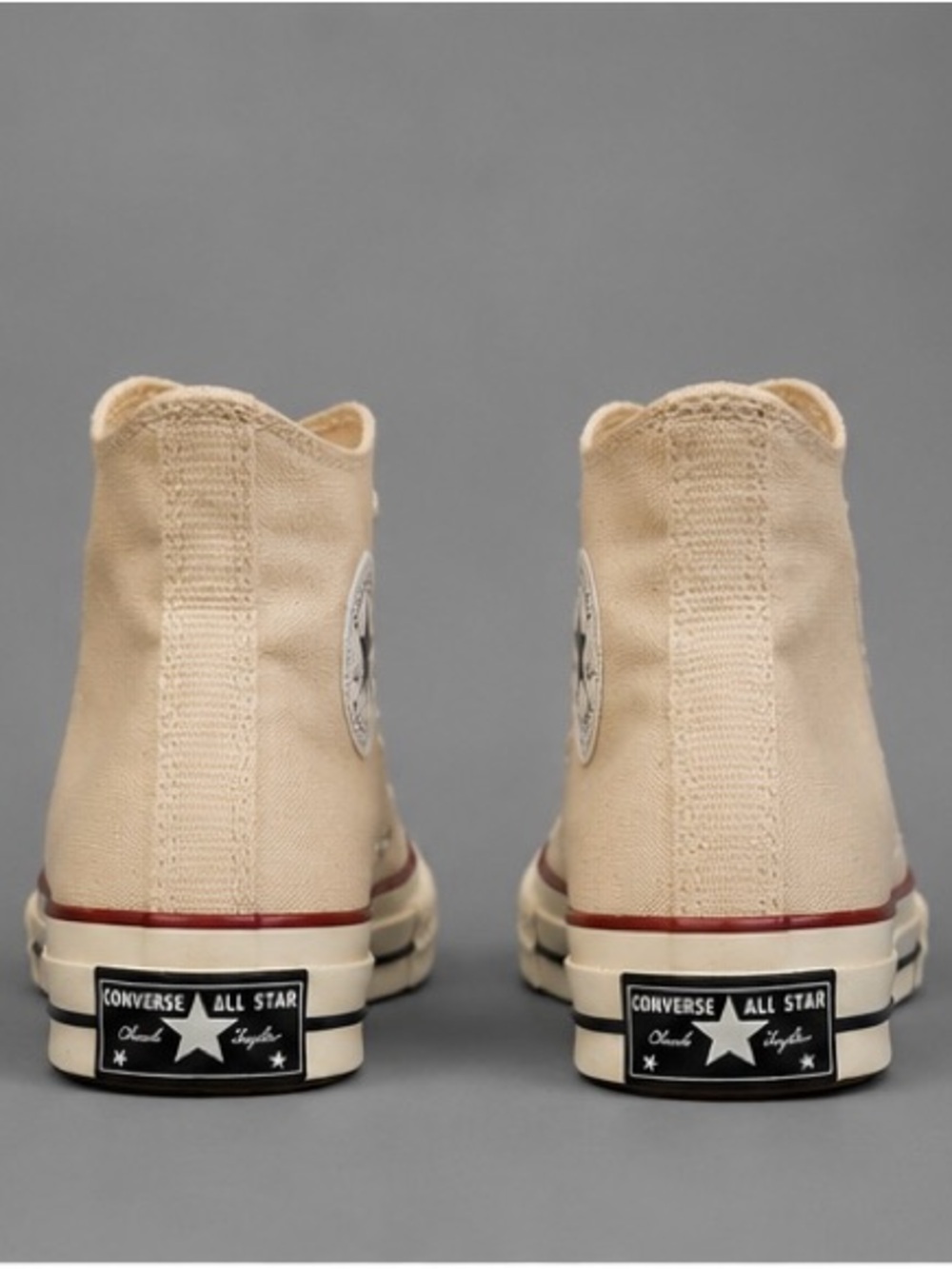 Converse High Top Sneakers - Off-White with Red & Black Trim - Picture 10 of 14